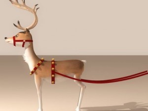 santa reindeer cartoon 3D Model