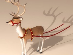 santa reindeer cartoon 3D Model