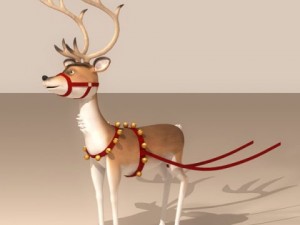 santa reindeer cartoon 3D Model