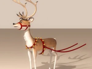 santa reindeer cartoon 3D Model