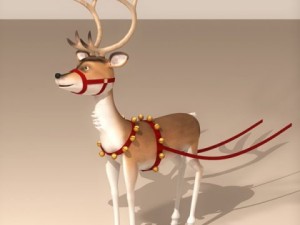 santa reindeer cartoon 3D Model
