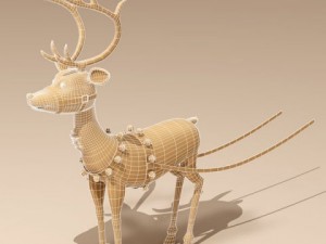 santa reindeer cartoon 3D Model