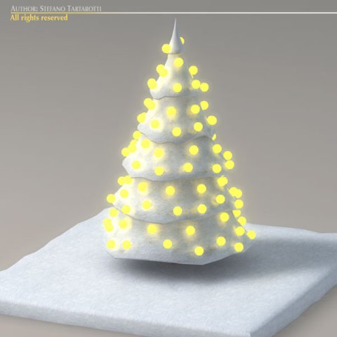 toon snow tree Modelo 3D .c4d .max .obj .3ds .fbx .stl .blend 