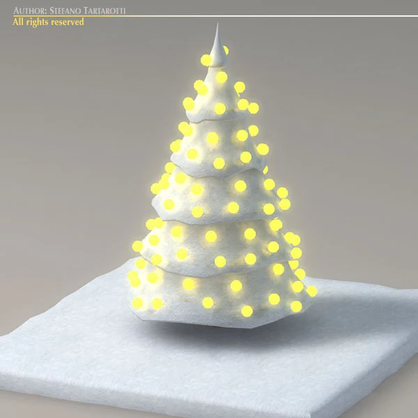 toon snow tree 3D Model .c4d .max .obj .3ds .fbx .stl .blend 
