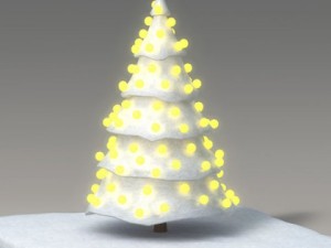 toon snow tree Modelo 3D