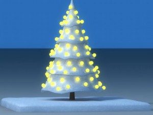 toon snow tree Modelo 3D