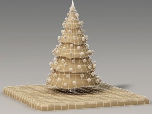 toon snow tree Modelo 3D
