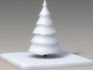 toon snow tree Modelo 3D