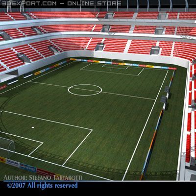 soccer stadium Model 3D .c4d .max .obj .3ds .fbx .stl .blend 