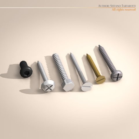 screws 3D 모델 .c4d .max .obj .3ds .fbx .stl .blend