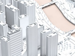 city on river 3D Model