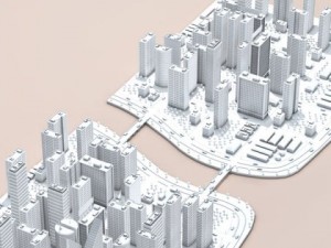 city on river 3D Model