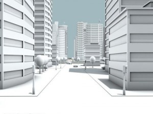 city on river 3D Model