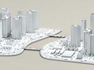 city on river 3D Model