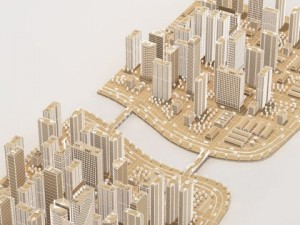 city on river 3D Model