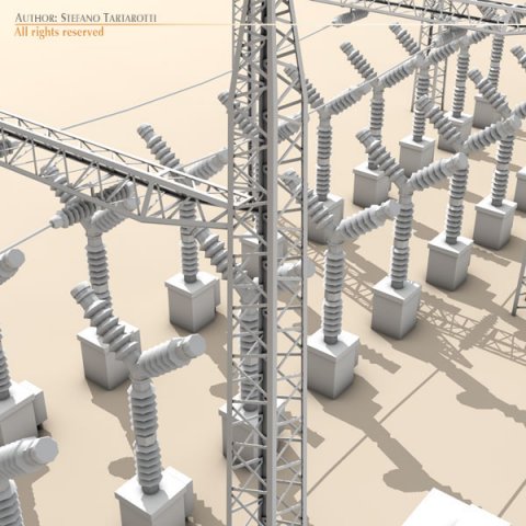 electrical substation elements Modèle 3D .c4d .max .obj .3ds .fbx .stl .blend 