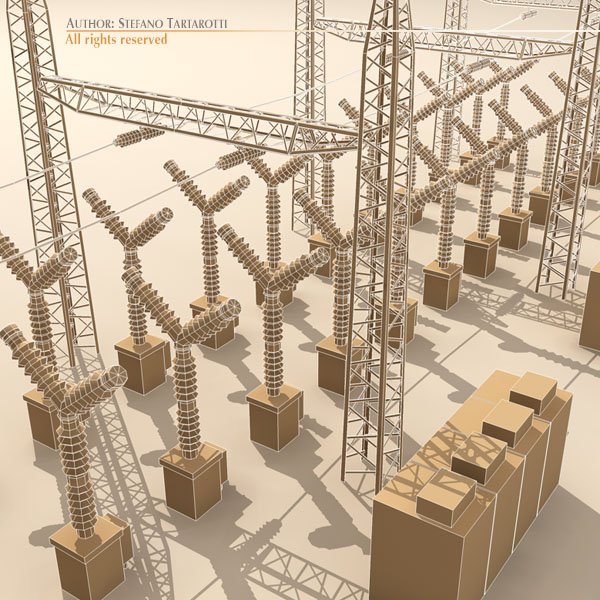 Electrical Substation Elements 3d Model In Machines 3dexport