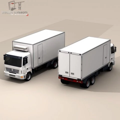 truck fridge 3D Model .c4d .max .obj .3ds .fbx .stl .blend 