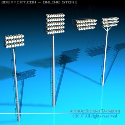 arena lights collection 3D Model .c4d .max .obj .3ds .fbx .stl .blend 