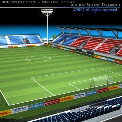 soccer stadium med 3D Model .c4d .max .obj .3ds .fbx .stl .blend 
