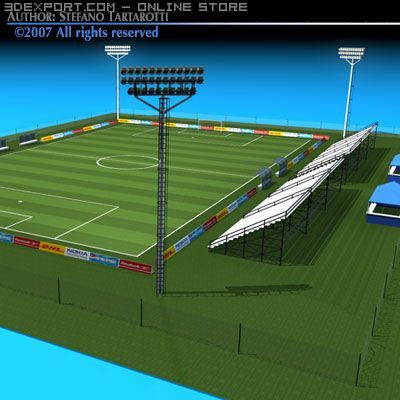 soccer field 3D Model .c4d .max .obj .3ds .fbx .stl .blend 