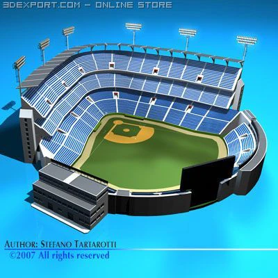 baseball stadium 3D Model .c4d .max .obj .3ds .fbx .stl .blend