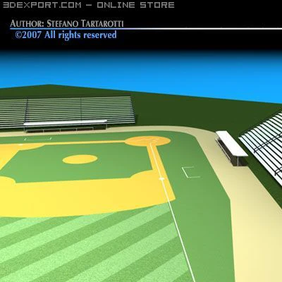baseball field 3D Model .c4d .max .obj .3ds .fbx .stl .blend 