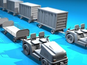 airport baggage trailer 3D Model