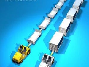 airport baggage trailer 3D Model