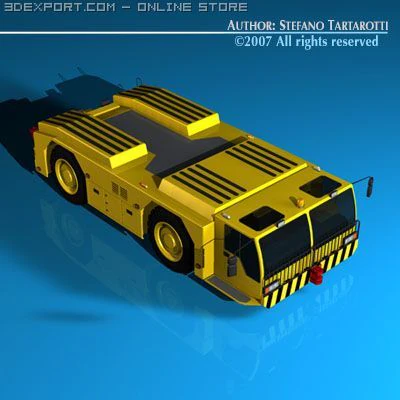 airport tow tractor 3D Model .c4d .max .obj .3ds .fbx .stl .blend 