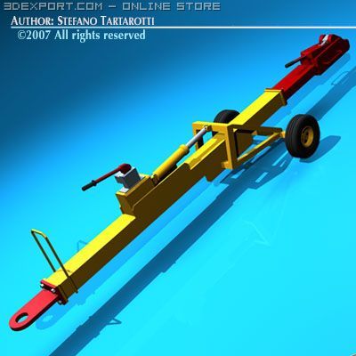 airport tow bar Model 3D .c4d .max .obj .3ds .fbx .stl .blend 