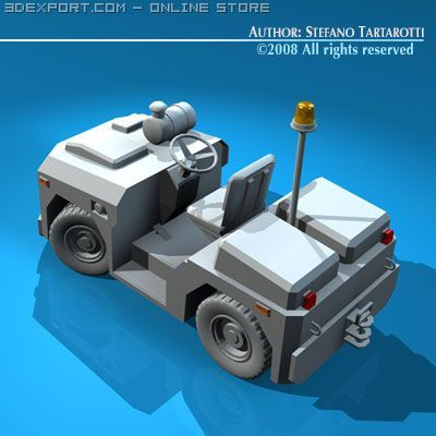 airport tow tractor3 3D Model .c4d .max .obj .3ds .fbx .stl .blend 