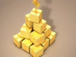 圣诞礼品盒树 3D 模型