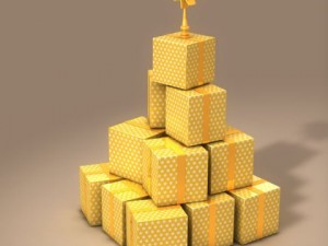 xmas gift box tree 3D Modell