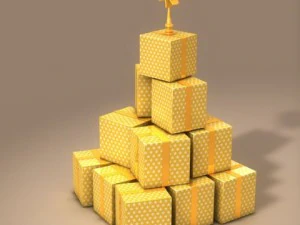 圣诞礼品盒树 3D 模型