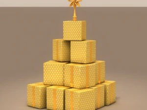 圣诞礼品盒树 3D 模型