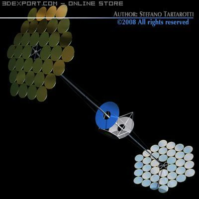 space solar power station 3D Model .c4d .max .obj .3ds .fbx .stl .blend 