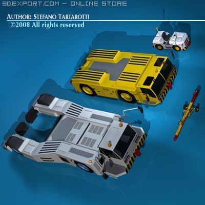 airport tow tractor collection Model 3D .c4d .max .obj .3ds .fbx .stl .blend 
