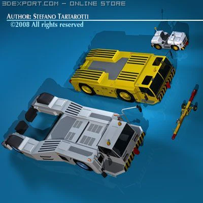 airport tow tractor collection 3D Model .c4d .max .obj .3ds .fbx .stl .blend