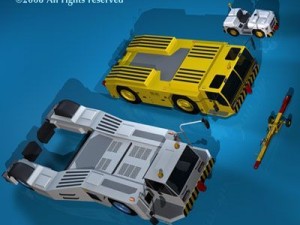 airport tow tractor collection 3D Model