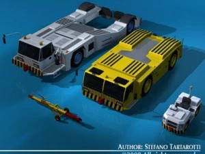 airport tow tractor collection 3D Model