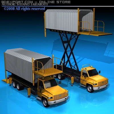 airport loading vehicle 3D Model .c4d .max .obj .3ds .fbx .stl .blend