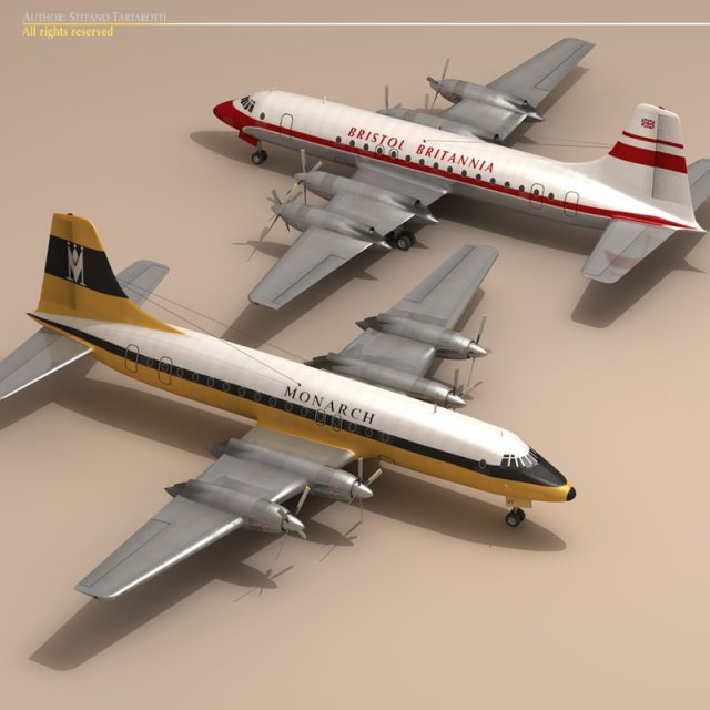 bristol britannia 3D Модель .c4d .max .obj .3ds .fbx .stl .blend 