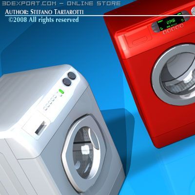 washing machines 3D Модель .c4d .max .obj .3ds .fbx .stl .blend