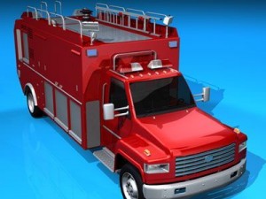 firetruck us medium 3D Model