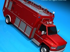 firetruck us medium 3D 模型