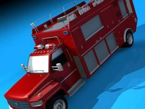 firetruck us medium 3D Model