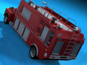 firetruck us medium 3D Model