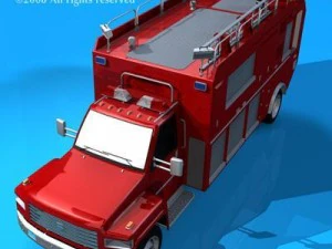 firetruck us medium 3D Model