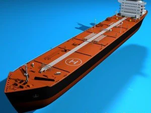 oil platform with tankership 3D Model